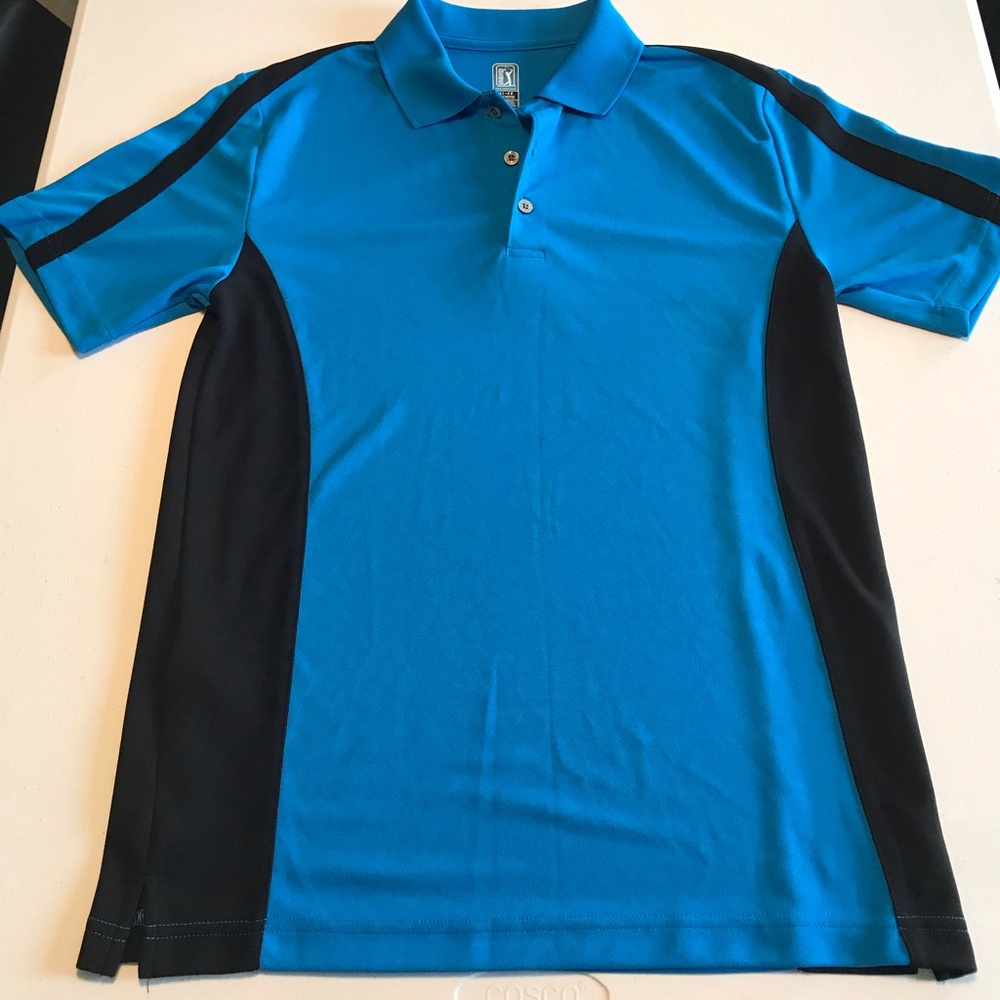 PGA Tour Sz Xl Polo Electric Blue Black